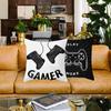 Video Game Cushion Covers Happy Birthday Gamepad Boy Inflate Party Supplies GAME ON Pillowcase Happy Birthday Decor Kids Gifts