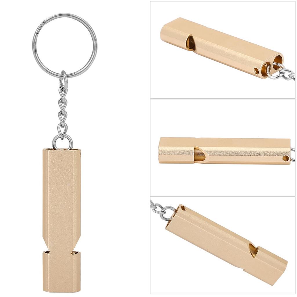 5 Stück Aluminiumlegierung Doppelrohr Pfeife Lebensrettung Notfall Outdoor Überlebenswerkzeug(Silber)