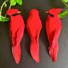 2/4/6Pcs Simulation Feather Birds With Clips For Garden Lawn Tree Decor Handicraft Red Birds Figurines Home Garden Decoration