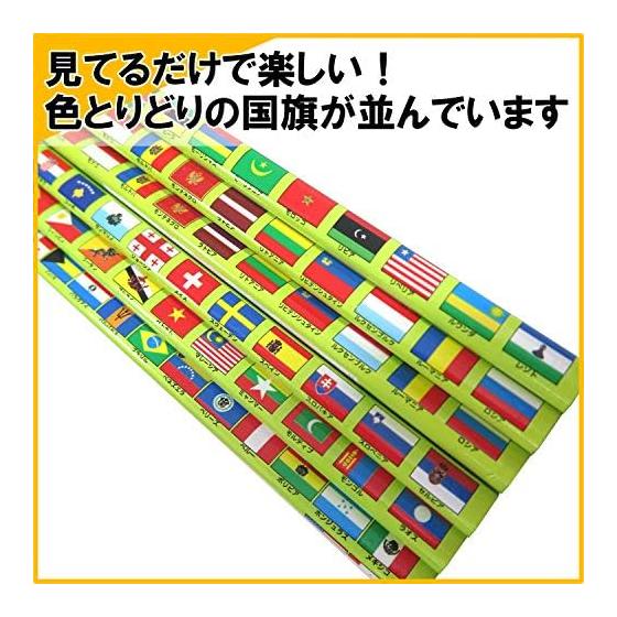 Kutsuwa STAD Pencil B RF018 National Flags Encyclopedia Easy-Grip Triangular Shaft, 1 Dozen (x2)