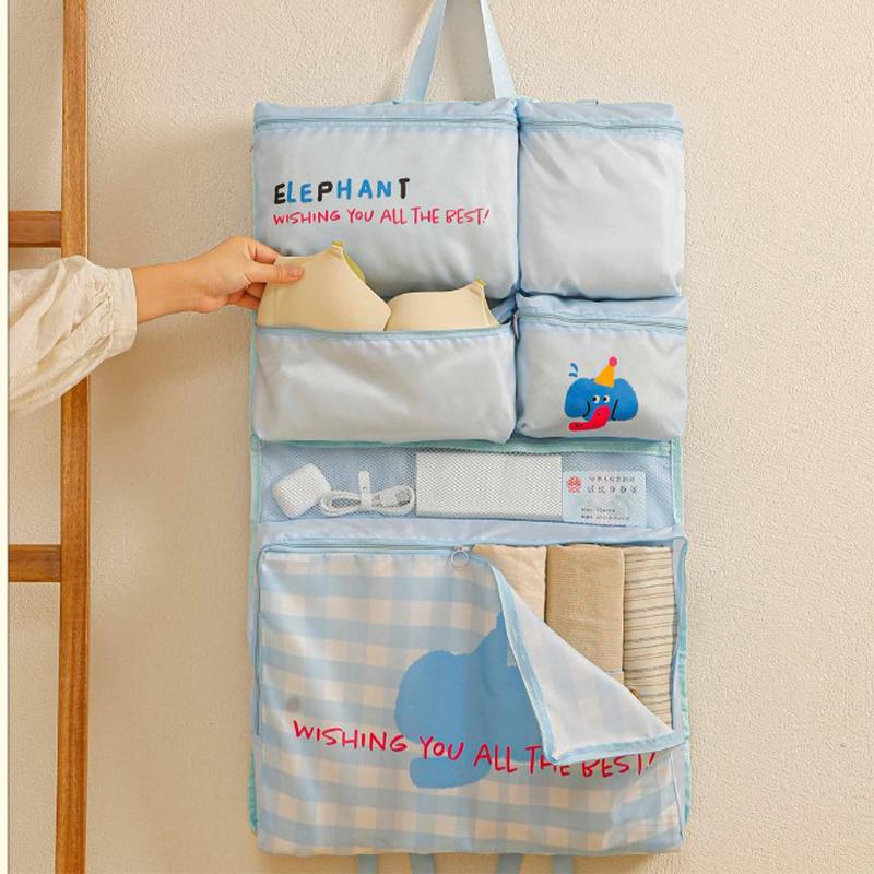 Foldable Travel Storage Bag, Portable Hanging Waterproof Multi-Functional Organizer For Underwear & Socks