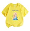 Kids Girls Boys Cute Queen Elsa Cartoon Print T Shirt 100% Cotton O-Neck Short Sleeve Casual Summer Tee Tops Soft Breathable Lightweight Warm Child To