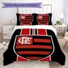 CR Flamengo Pattern Bedding Uilt Set Uilt Cover Pillowcase Home Decoration Birthday Gift (1 * Duvet Cover + 2 * Pillowcase Without Core)