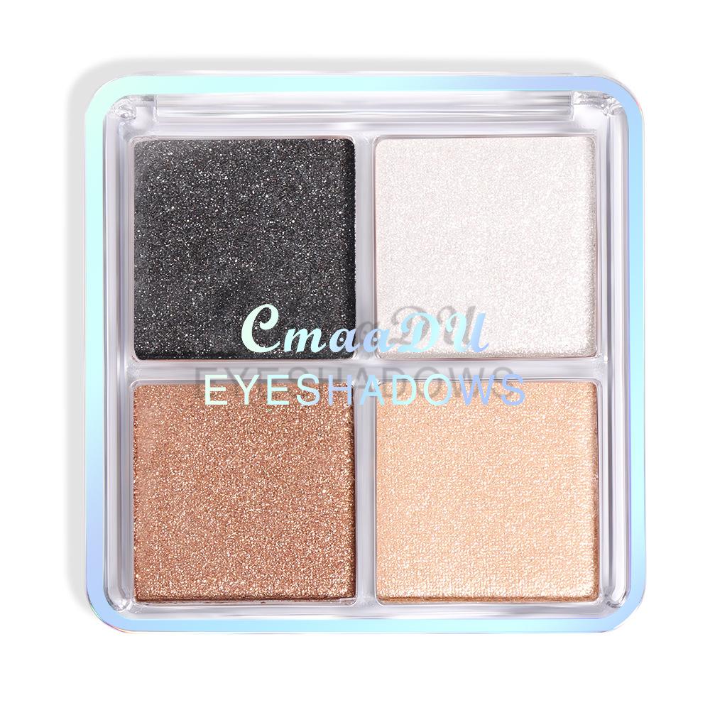 Palette de fards à paupières 4 couleurs, fards à paupières nacrés mats, différentes couleurs et combinaisons