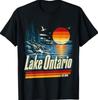 Retro Sunset Lake Ontario EST 1656 Vintage T-Shirt