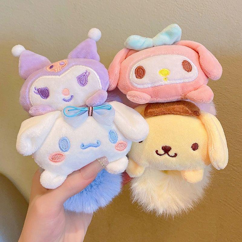 Sanrio Cinnamoroll, Melody & Kuromi Cute Plush Hair Ties for Kids