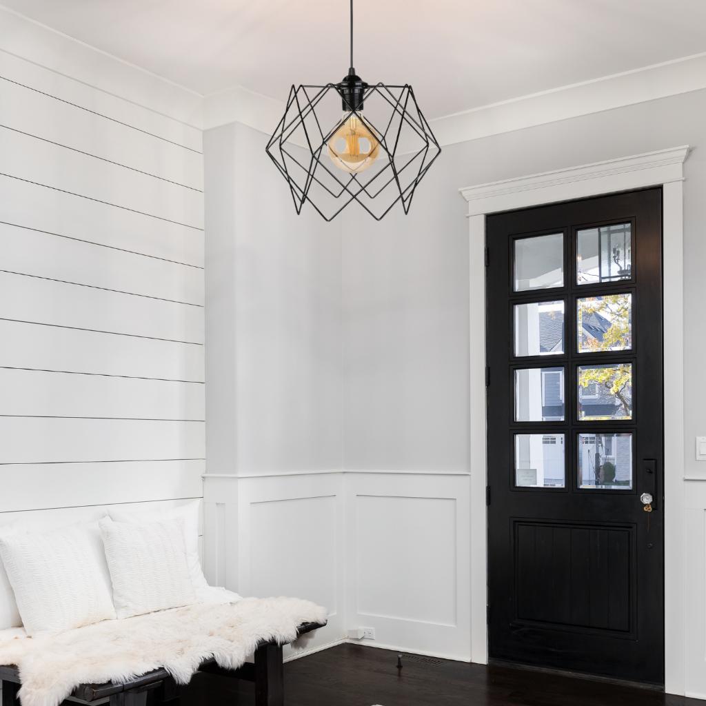 

Silvano Authentic Chandelier Black Polygonal Metal Hall Entrance Chandelier Children s Room Pendant Lamp