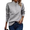 Women S Long Sleeve Stand Collar Solid Color Street Style Sweatshirt