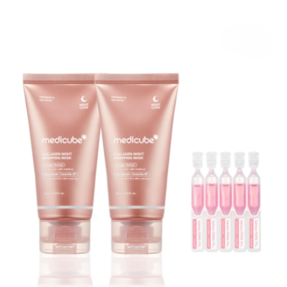 

Medicube Collagen Night Wrapping Mask — Overnight Firming & Moisture-Sealing Care (75ml × 2)
