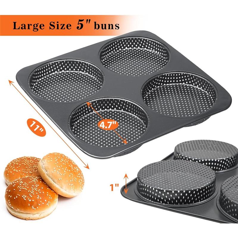 B97A-5" Large Hamburger Bun Pan Hamburger Bun Pans For Baking For Perfect Burger Buns, Sourdough, And More