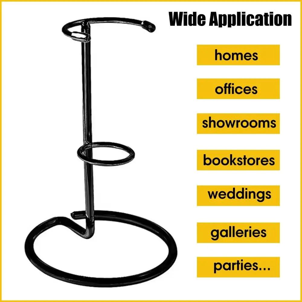 Iron Crystal Display Stand Faux Crystal Ornament Wand Display Stand Holder Round Base Design Storage Support