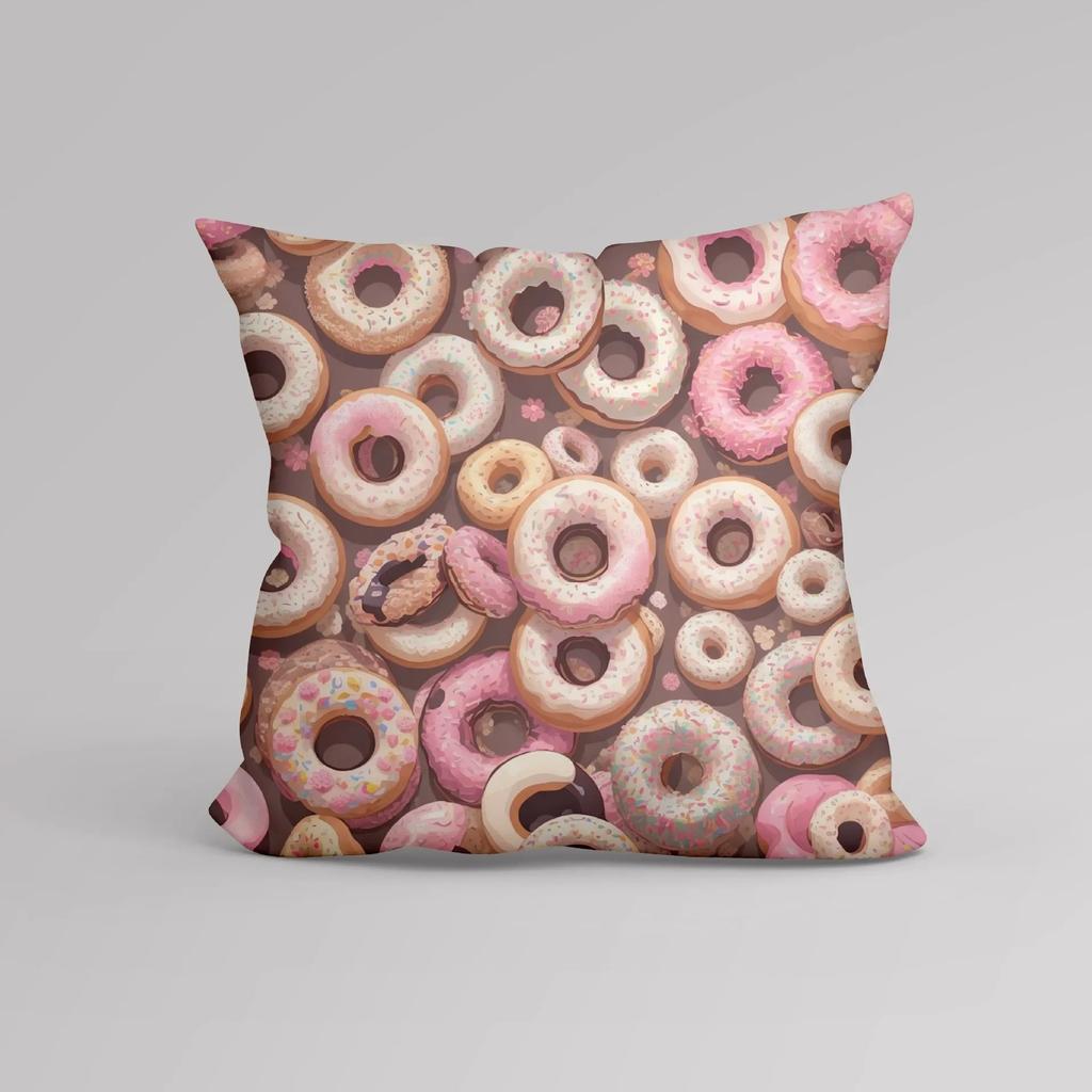 Luxury Home Decor Cushion Cover Office Sofa Cushion Cover Afternoon Tea Donut Snack Pattern Printed Pillow Cover