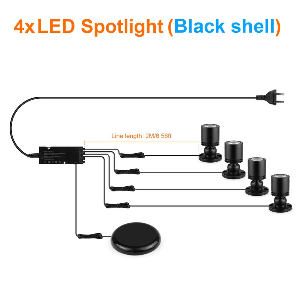 Collection Display Cabinet Under-Shelf LED Spotlights With Touch Sensor Dimmable Switch For Wine Jewelry Toy Decorative Lights