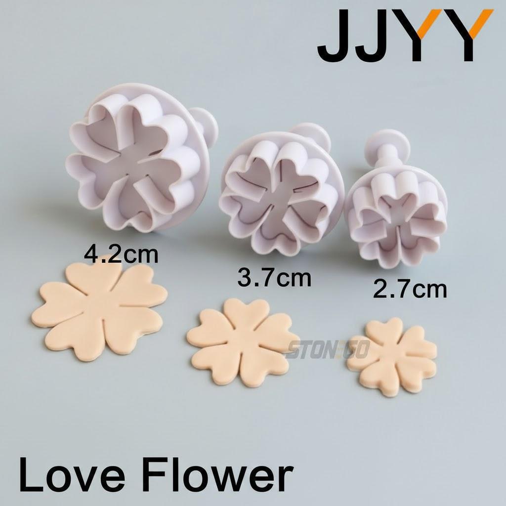 3Pcs Silicone Cake Mould Set DIY Candy Baking Tools Oval Rhombus Heart Spring Press Molds for Pastry and Buns
