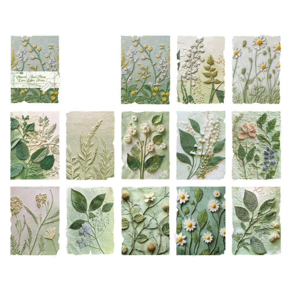 23PCS Multicolor Vintage Reliefs Paper Floral Relief DIY Texture Paper Paper Accessories Scrapbooking Decorative Paper Ita Bag