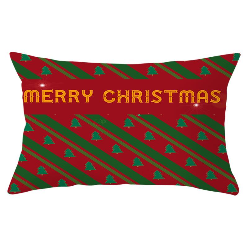 Christmas Simple Print Series Peach Skin Waist Pillowcase Home Sofa Pillowcase Office Pillowcase