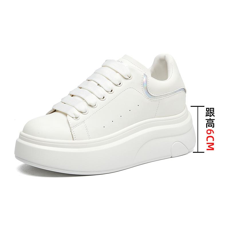 Höhenverstellende Schuhe cm Damen Freizeit Einzelne Schuhe McQueen Plateau Weiße Schuhe Kinder Vielseitige Kleine Frühling Damenschuhe