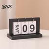 Desktop Calendar with Ornament Decor Metal Perpetual Solid Wood Iron Ring Rust-Resistant Wooden Rust-resistant