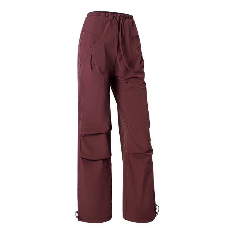 Sweatpants Spring and Summer New Loose Straight Drawstring Overalls Women's Senior Sense Thin Pocket Casual Wide-leg Pants