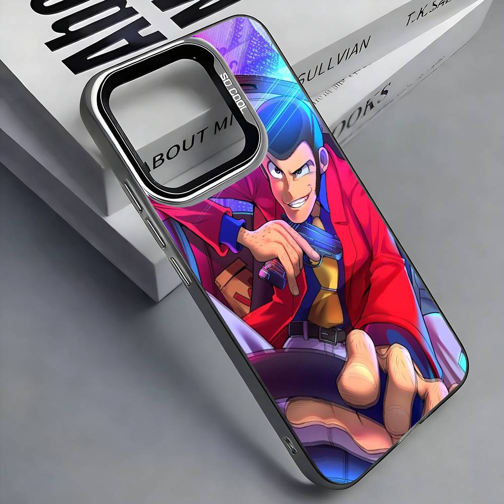 Anime L-Lupin The T-Third Phone Case For iPhone 17,16,15,14,13,12,11 Plus,Pro Max,Colored Silver Phone Case