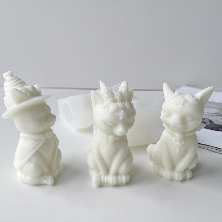 Cat Shape Candle Molds Silicone Molds Resin Casting Mold for Making Candle