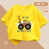 Boys' Pure Cotton Short-sleeved T-shirt New Style Medium and Large Children's Summer Round Neck Printed T-shirt Children's Loose Summer Wear Trend