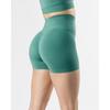 Seamless Side Jacquard Yoga Shorts Women Fitness Workout 3/4 Length High Waist Stretch Gym