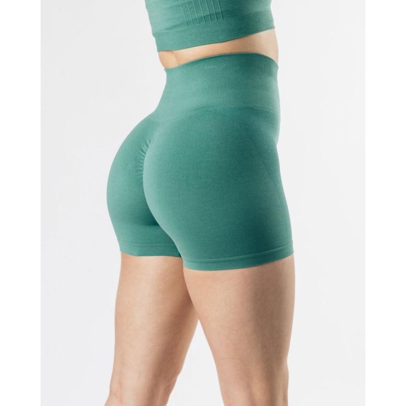 Seamless Side Jacquard Yoga Shorts Women Fitness Workout 3/4 Length High Waist Stretch Gym