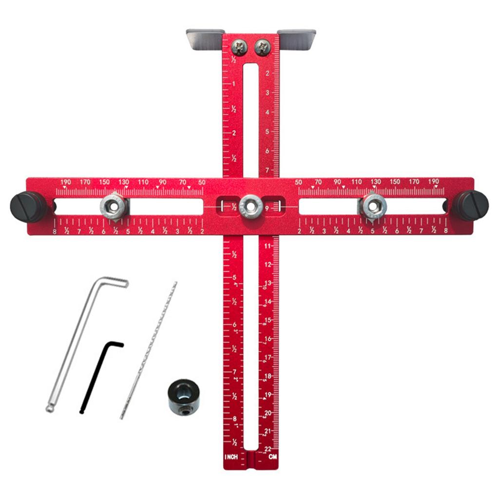 Cabinet Hardware Jig Adjustable Handle Template Tool Punch Locator Drill Guide Aluminium Alloy