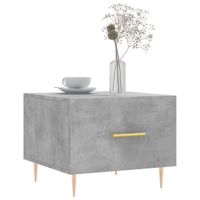 VidaXL Table basse gris béton 50x50x40 cm bois d'ingénierie 829372