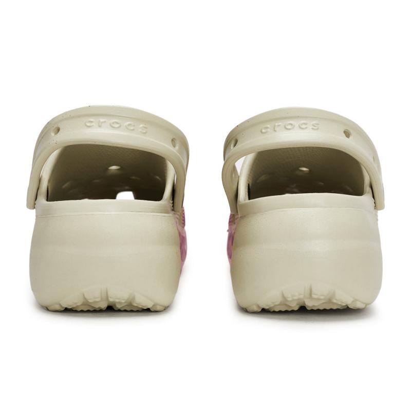 Crocs Classic Platform Clog 811 Manufacturing Embrace the Scene Special Shoe Box Fluid Splash Ink Hole Shoes Women's Bone White Pink