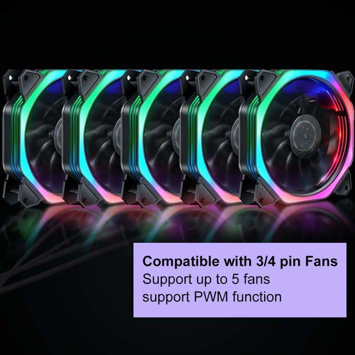 Moyeu de ventilateur PWM - Angelkiss - FH05 - Connecteur 4 broches - Compatible 12V - Noir