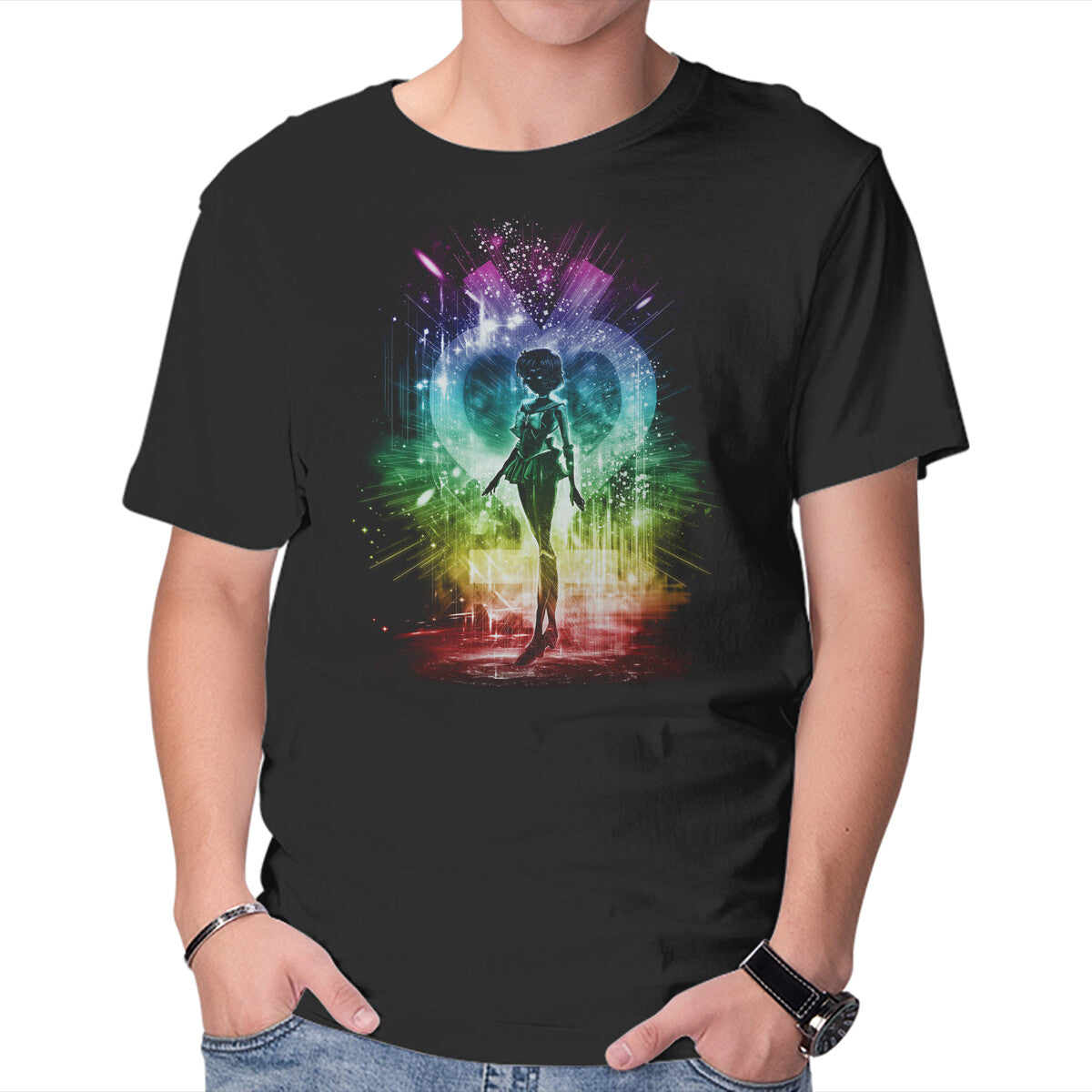 Unisex Crew Neck T-Shirt Mercury Storm Graphic Short Sleeve Casual Tee L