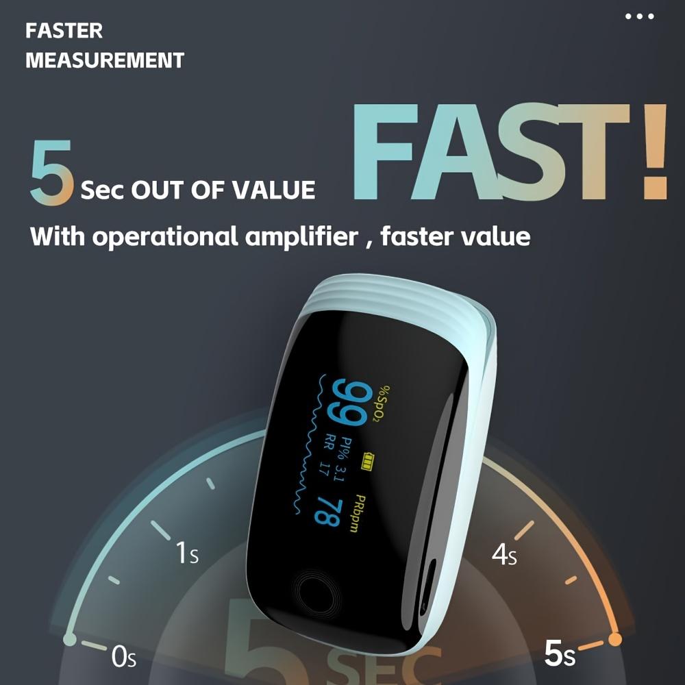 Finger Pulse Oximeter, Fingertip Blood Oxygen Saturation with Pulse Monitor, Oximeter with Lanyard, Pulse Oximeter for Sport And Aviation Use