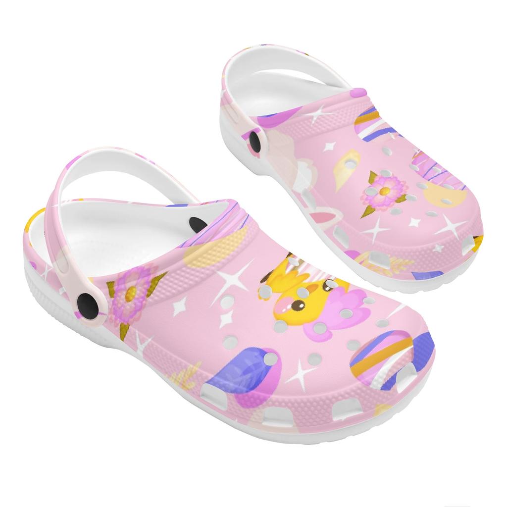 White Printed EVA Casual Clogs for Women Men Soft Sole Lightweight Breathable Slip On Sandals Slippers Summer Daily Leisure Shoes