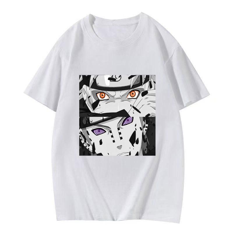 Japanese Anime Naruto Uchiha Itachi Printed T-shirt, Cotton Short Sleeve Unisex Fashion Street Couple Tops