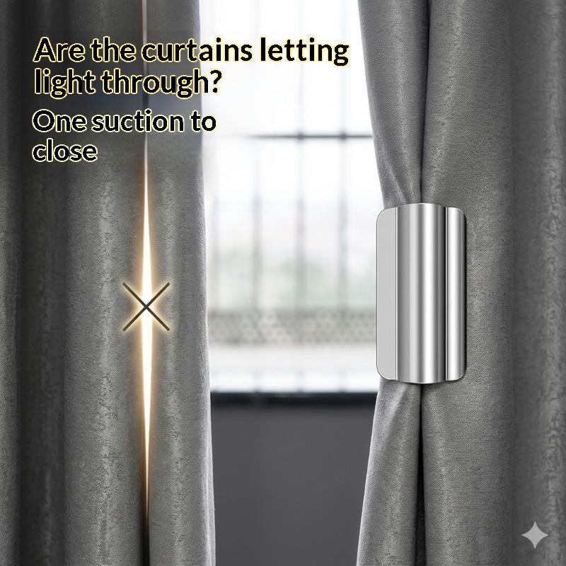 Magnetic Curtain Clips 2 Pair Strong Magnetic Nail Free Blackout Fasteners for Kids Room Window Decoration