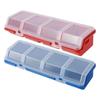 1Pcs Durable 4 Compartments Parts Storage Box with Lid Display Screw Organizer Box Plastic Blue Red Tool Part Container Bin