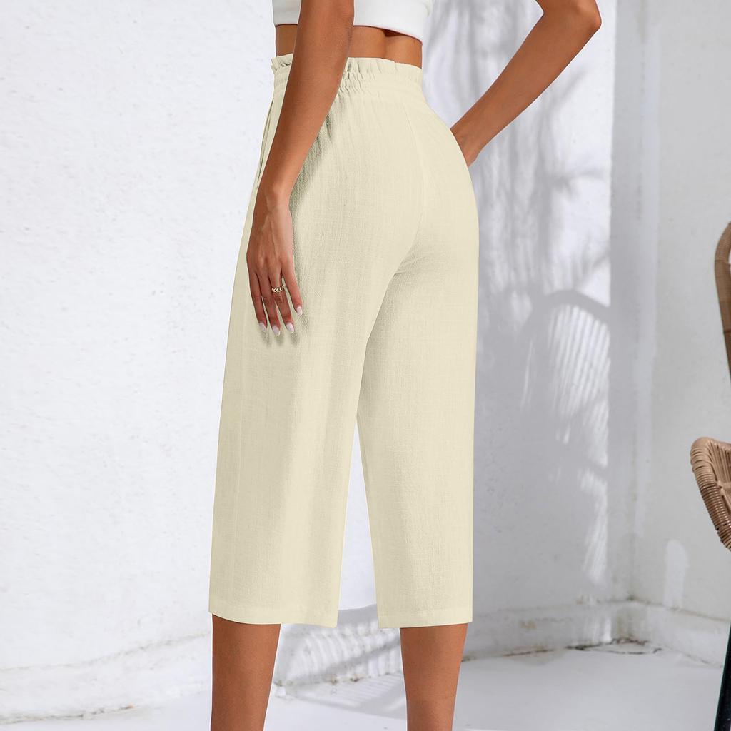 Womens Capris With Pockets Loose Fit Casual  Pants Dressy Lightweight Ladies Baggy Cargo Pants For Hiking