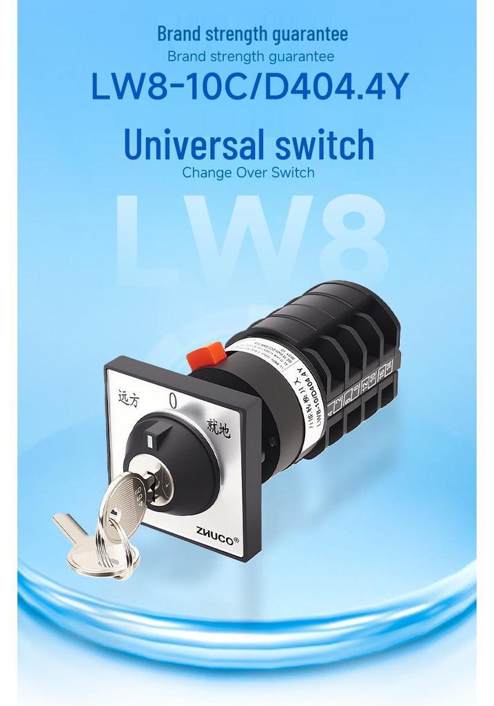 Zhuochao LW8-10C/D404.4Y Three-Speed Four-Position Keyed Changeover Switch