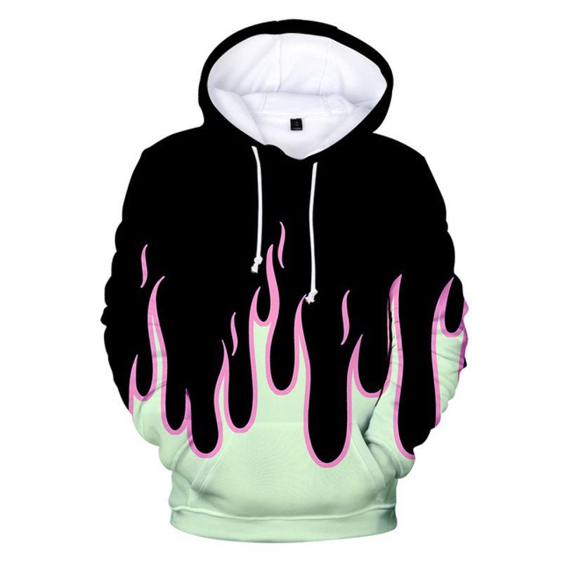 3D Printing Long-Sleeve Loose Hoodie 3D Print Long Sleeves Loose Hooded Sweatshirt