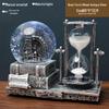 Retro Iron Tower Music Box with Luminous Crystal Ball Hourglass - Perfect for Desktop Ornament or Small Gift for Graduation, Qixi, or Valentine's Day.