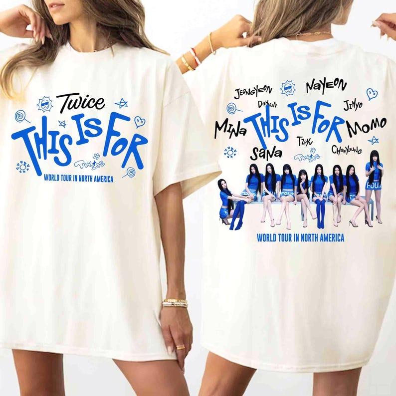 2026 Vintage Twice This Is for World Tour T-shirt, Retro Twice Kpop T-shirt, Twice Ten The Story Goes on T-shirt, Twice Medlemsgrupp T-shirt, Gåva till Once