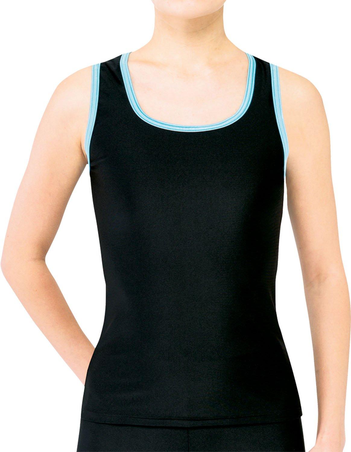 SASAKI Rhythmic Gymnastics Practice Long Top 7042 Aqua Blue L Y-Back