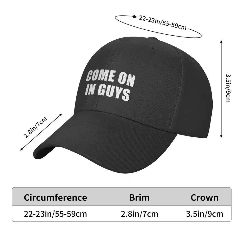 Come On In Guys Black Baseball Cap Wild Ball Hat fashionable Mens Hats Womens
