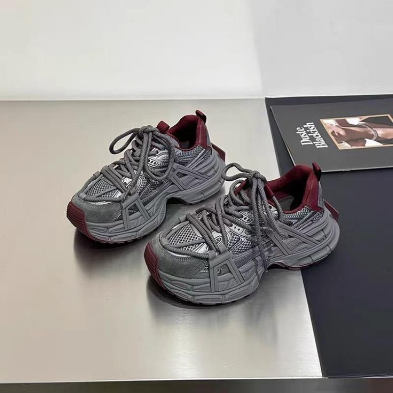 2024 Fashion New Women's Thick-soled Round-Toe Mesh Lightweight Anti-Slip Breathable Casual and Comfortable Women's Sports Shoes