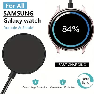 2024 Neues tragbares kabelloses Uhrenladegerät für Samsung Galaxy 5 Pro 5/4/3 Active 2/1 Sport/S3 USB-A-Uhr, magnetisches Schnellladen