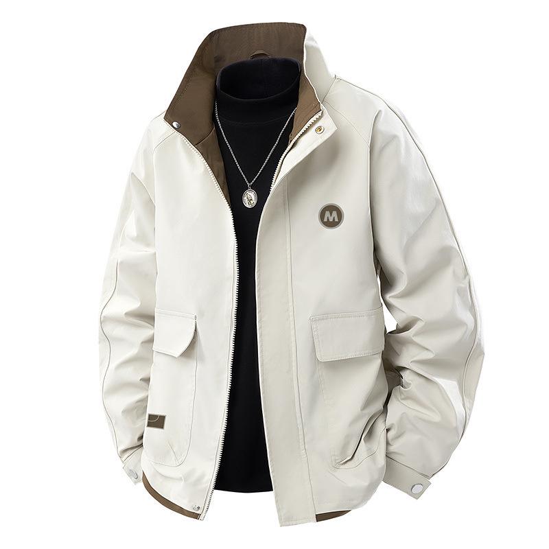 Men's Plus Size Stand Collar Jacket – Trendy Outdoor Workwear for Spring & Autumn