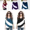 Women's Trendy Soft Batwing Long Sleeve Casual Blouse With Elegant Splicing Design