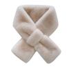 Women's Cute Korean Style Furry Scarf - Soft Plush Neck Warmer Faux Rabbit Fur Collar for Winter
